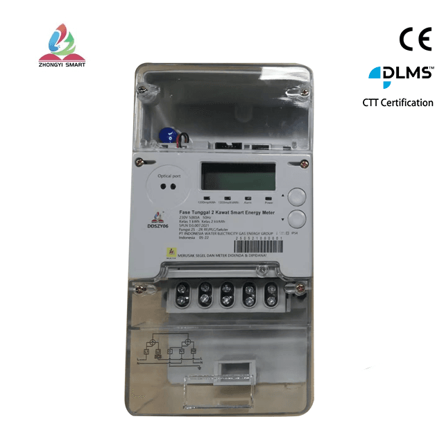 Compteur d'énergie intelligent à 2 fils à phase unique